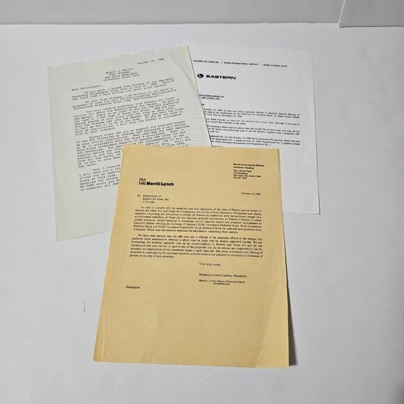 Eastern Air Lines inc 1986 Meeting Proxy Statement Prospectus Booklet Ephemera - Picture 7 of 10